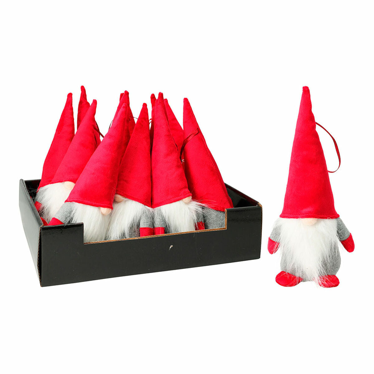 Décorations de Noël Home & Styling Rouge Gris Gnome 8 x 22 cm