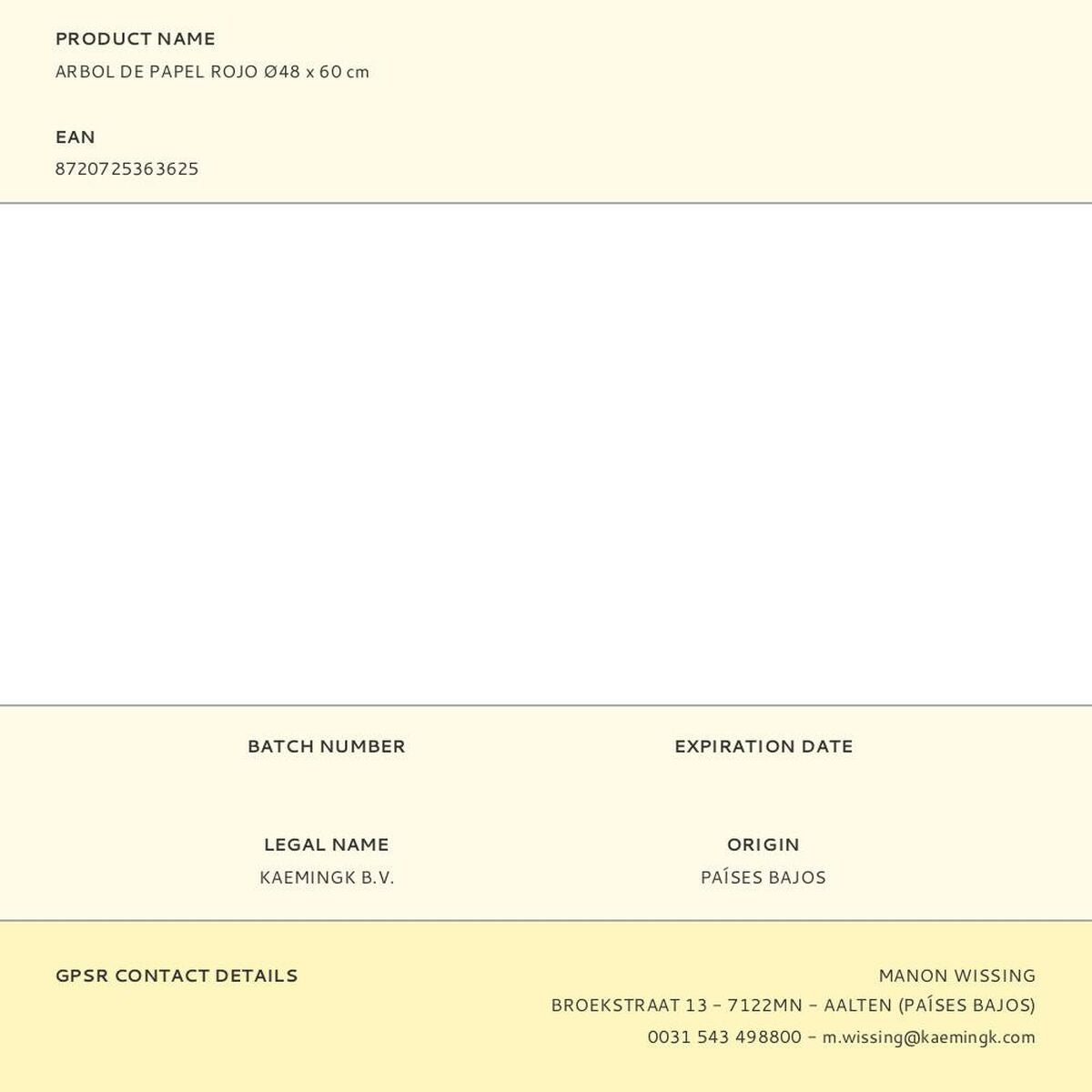 Sapin de Noël Decoris Rouge Papier Ø 48 x 60 cm